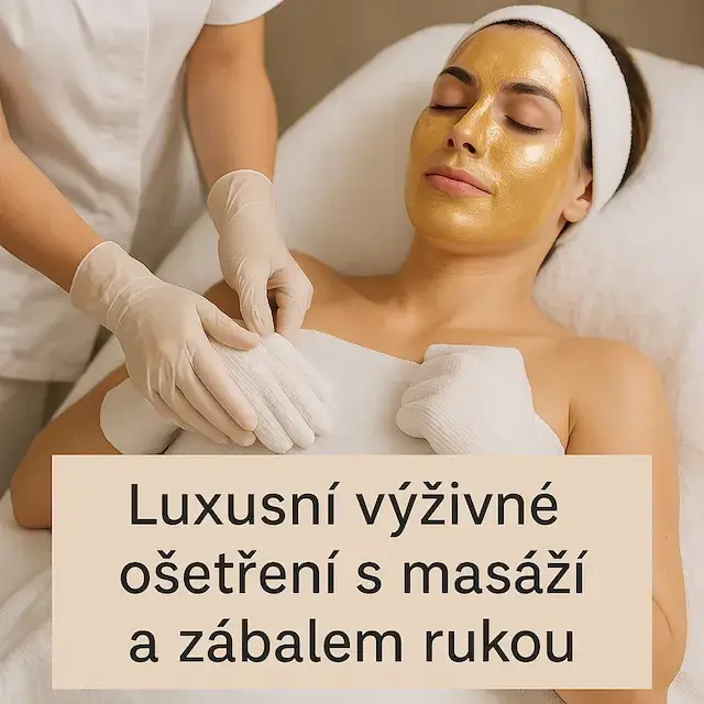 Luxusní výživné ošetření s masáží a zábalem rukou